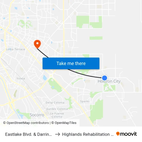 Eastlake Blvd. & Darrington Rd. to Highlands Rehabilitation Hospital map