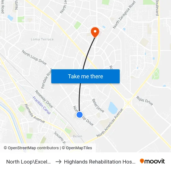 North Loop\Excelsior to Highlands Rehabilitation Hospital map