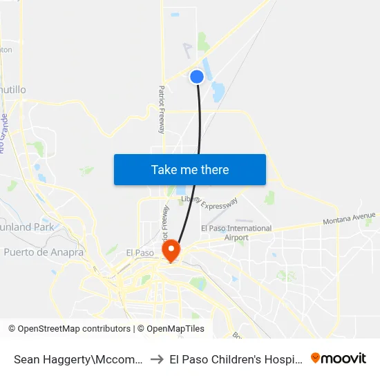 Sean Haggerty\Mccombs to El Paso Children's Hospital map