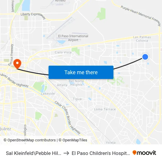 Sal Kleinfeld\Pebble Hills to El Paso Children's Hospital map