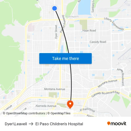 Dyer\Leavell to El Paso Children's Hospital map