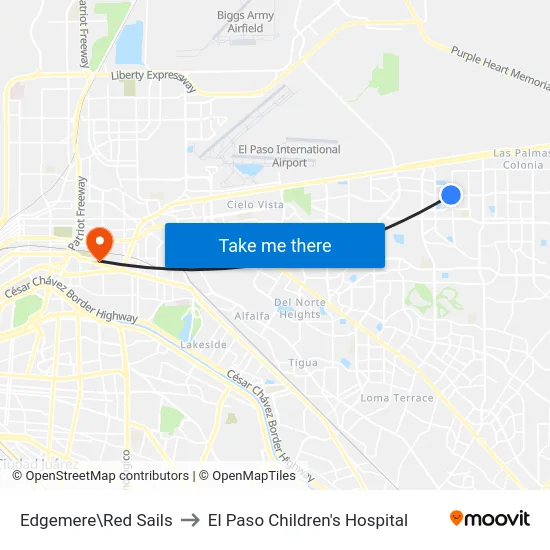 Edgemere\Red Sails to El Paso Children's Hospital map