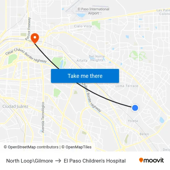 North Loop\Gilmore to El Paso Children's Hospital map
