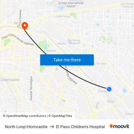 North Loop\Horncastle to El Paso Children's Hospital map