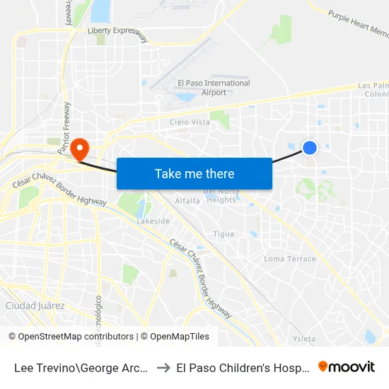 Lee Trevino\George Archer to El Paso Children's Hospital map