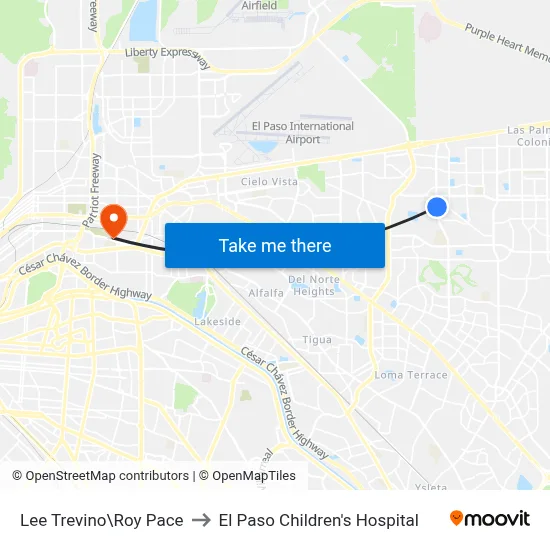 Lee Trevino\Roy Pace to El Paso Children's Hospital map