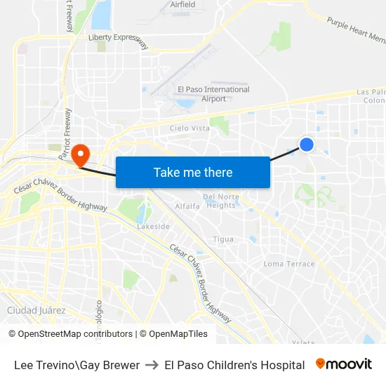 Lee Trevino\Gay  Brewer to El Paso Children's Hospital map