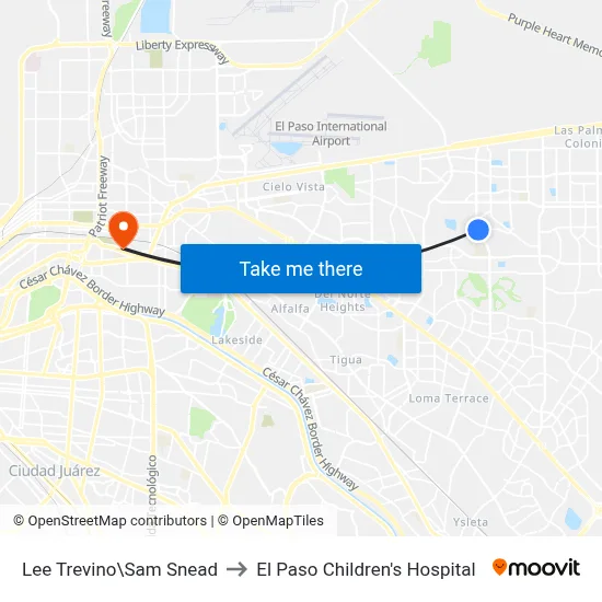 Lee Trevino\Sam Snead to El Paso Children's Hospital map