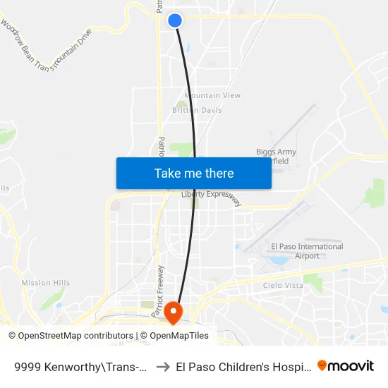 9999 Kenworthy\Trans-Mt. to El Paso Children's Hospital map