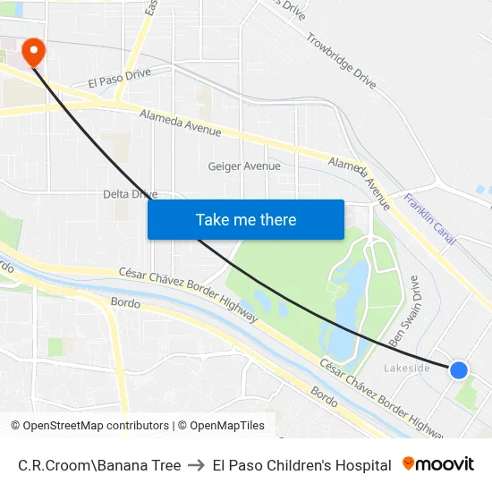 C.R.Croom\Banana Tree to El Paso Children's Hospital map