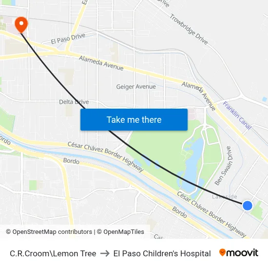 C.R.Croom\Lemon Tree to El Paso Children's Hospital map