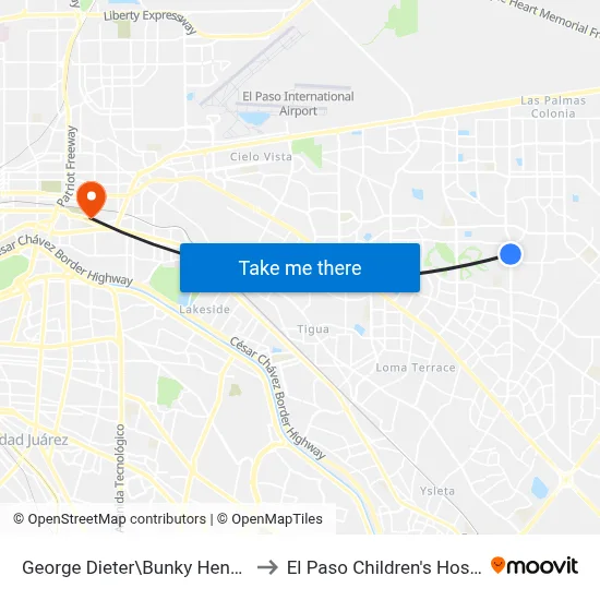 George Dieter\Bunky Henry Ln. to El Paso Children's Hospital map