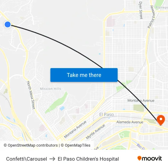 Confetti\Carousel to El Paso Children's Hospital map
