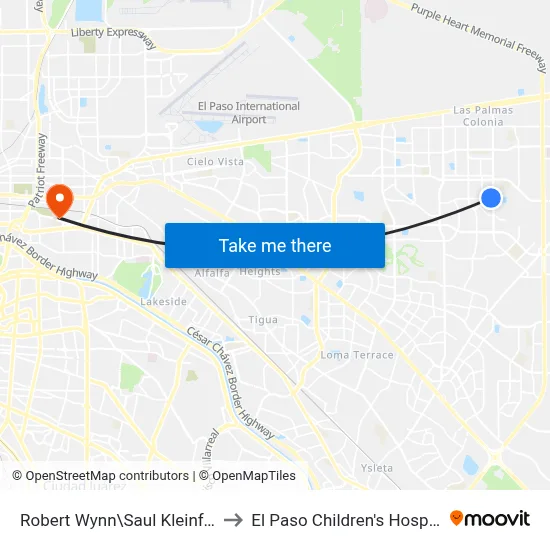Robert Wynn\Saul Kleinfeld to El Paso Children's Hospital map