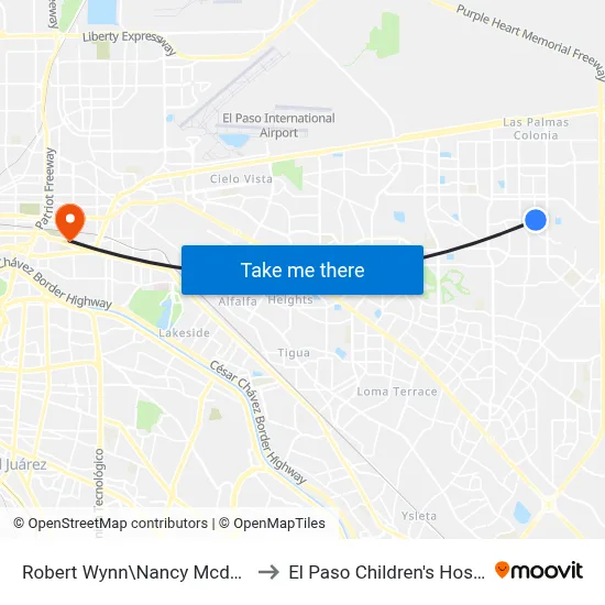 Robert Wynn\Nancy Mcdonald to El Paso Children's Hospital map