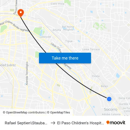 Rafael Septien\Staubach to El Paso Children's Hospital map