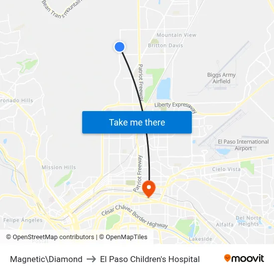 Magnetic\Diamond to El Paso Children's Hospital map