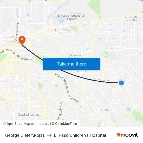 George Dieter\Rojas to El Paso Children's Hospital map