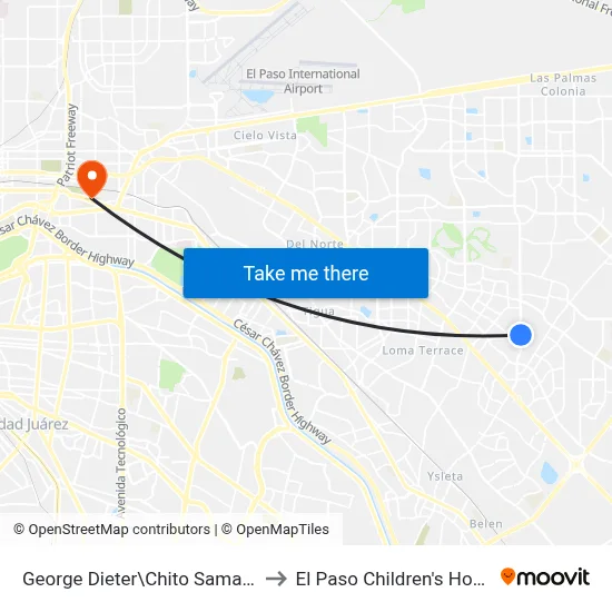 George Dieter\Chito Samaniego to El Paso Children's Hospital map