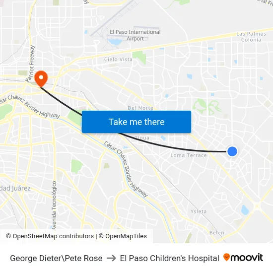George Dieter\Pete Rose to El Paso Children's Hospital map