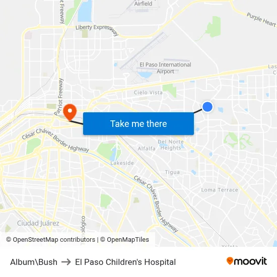 Album\Bush to El Paso Children's Hospital map