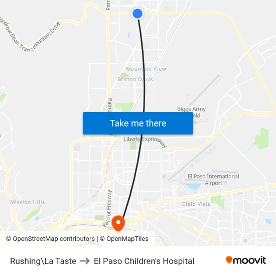 Rushing\La Taste to El Paso Children's Hospital map