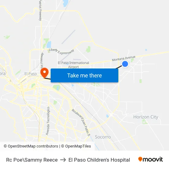 Rc Poe\Sammy Reece to El Paso Children's Hospital map