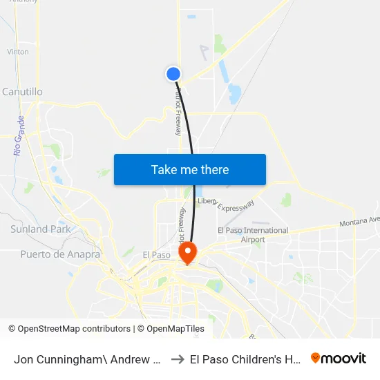 Jon Cunningham\ Andrew Barcena to El Paso Children's Hospital map