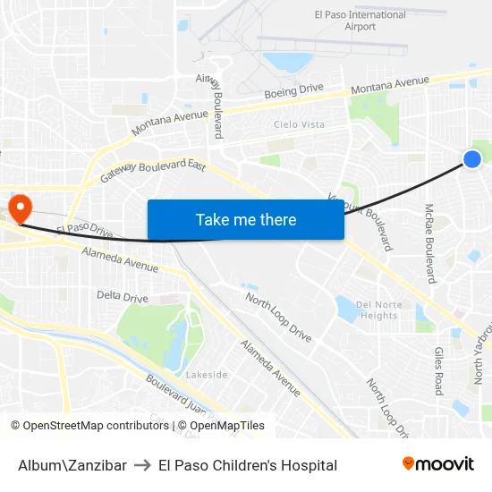 Album\Zanzibar to El Paso Children's Hospital map