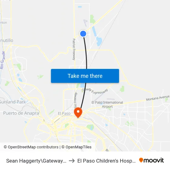 Sean Haggerty\Gateway N. to El Paso Children's Hospital map