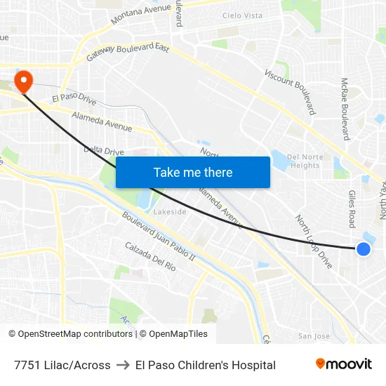 7751 Lilac/Across to El Paso Children's Hospital map