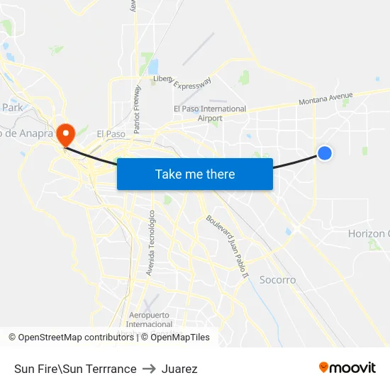Sun Fire\Sun Terrrance to Juarez map