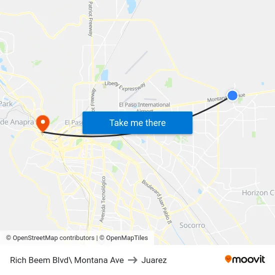 Rich Beem Blvd\ Montana Ave to Juarez map