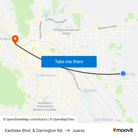 Eastlake Blvd. & Darrington Rd. to Juarez map