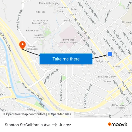 Stanton St/California Ave to Juarez map
