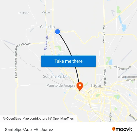 Sanfelipe/Adp to Juarez map
