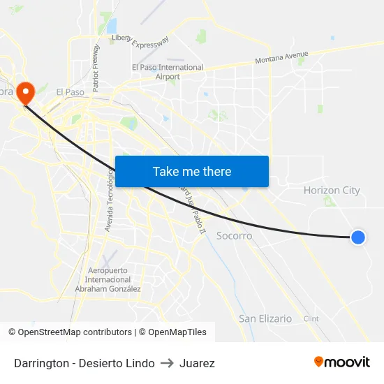 Darrington - Desierto Lindo to Juarez map