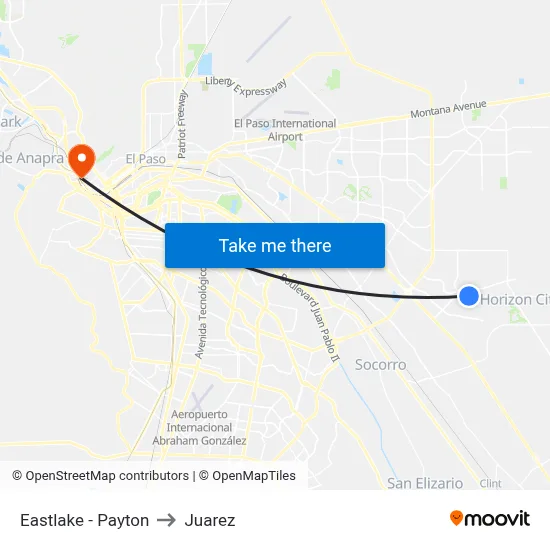 Eastlake - Payton to Juarez map