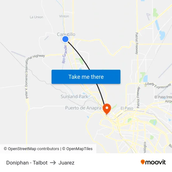 Doniphan - Talbot to Juarez map