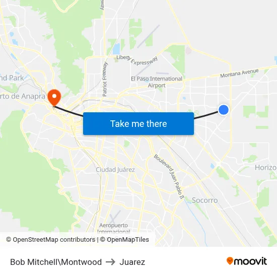 Bob Mitchell\Montwood to Juarez map