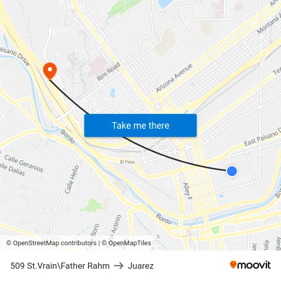 509 St.Vrain\Father Rahm to Juarez map