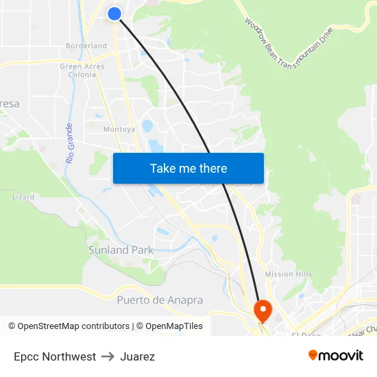 Epcc Northwest to Juarez map