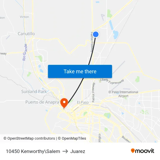 10450 Kenworthy\Salem to Juarez map