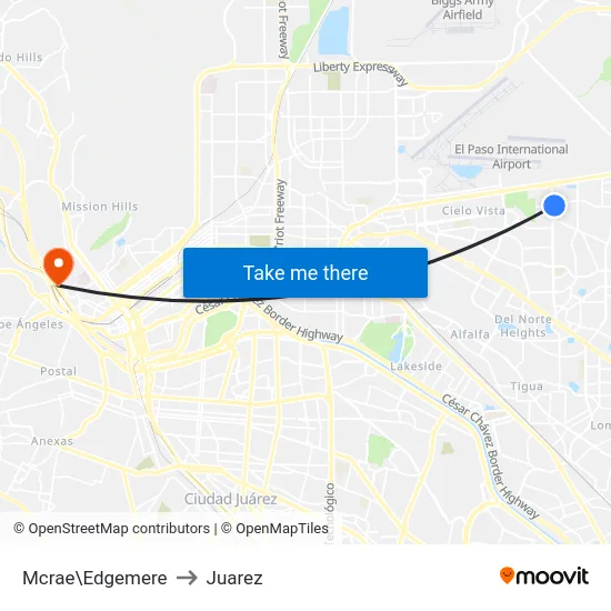 Mcrae\Edgemere to Juarez map