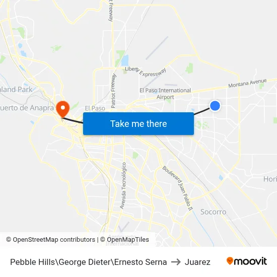 Pebble Hills\George Dieter\Ernesto Serna to Juarez map