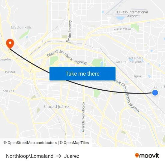 Northloop\Lomaland to Juarez map