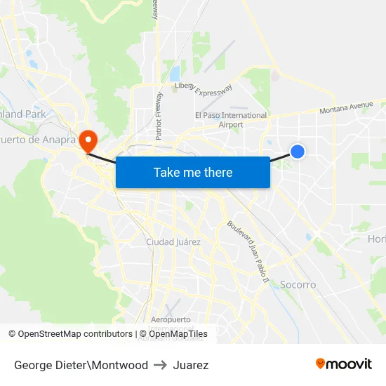 George Dieter\Montwood to Juarez map
