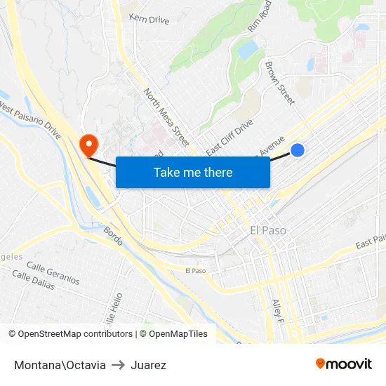 Montana\Octavia to Juarez map