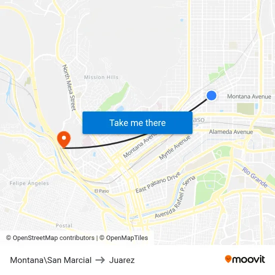Montana\San Marcial to Juarez map