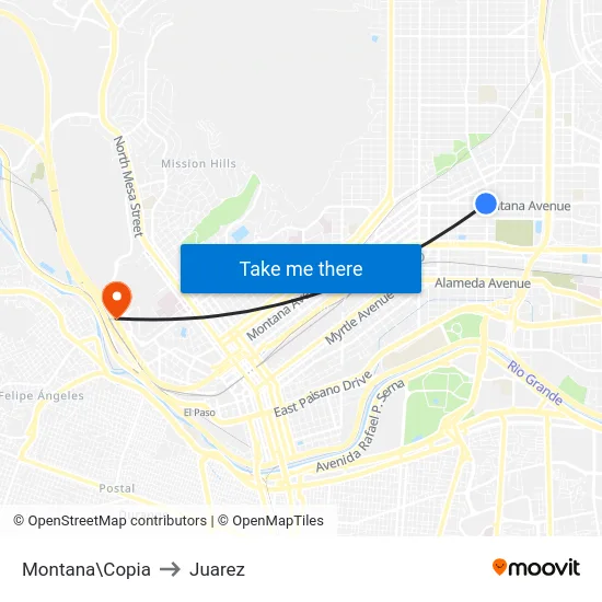 Montana\Copia to Juarez map